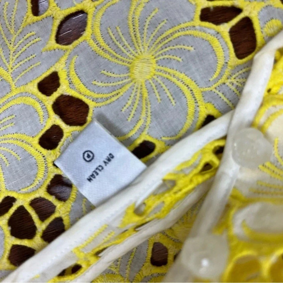 Lilly Pulitzer Vintage Floral Lace Yellow Blazer Jacket Size 2 - Picture 5 of 6